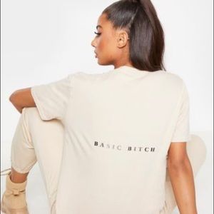 Beige “basic bitch” tee